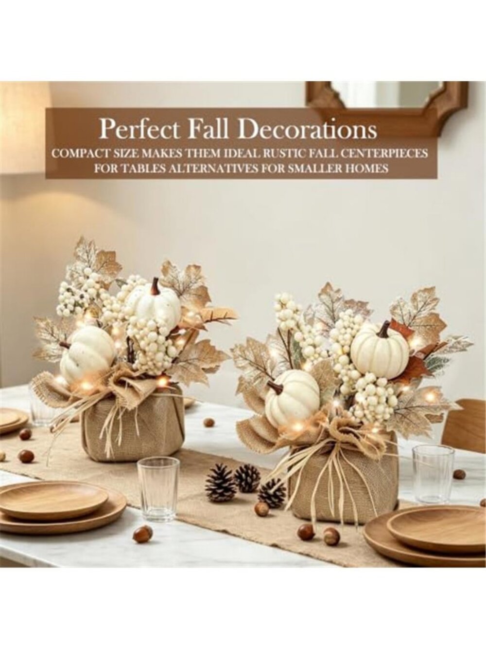 Timer - 2 Pack Fall Tabletop Maple Tree with 20LEDs - Picture 5 of 6